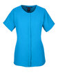 Devon & Jones Ladies' Perfect Fit  Short-Sleeve Crepe Blouse ocean blue OFFront