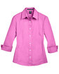 Devon & Jones Ladies' Perfect Fit Three-Quarter Sleeve Stretch Poplin Blouse charity pink FlatFront
