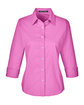 Devon & Jones Ladies' Perfect Fit Three-Quarter Sleeve Stretch Poplin Blouse charity pink OFFront