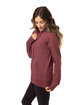 econscious Ladies' Heathered Full-Zip Hooded Sweatshirt berry ModelSide