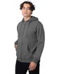 econscious Unisex Heritage Full-Zip Hooded Sweatshirt charcoal ModelQrt