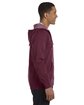 econscious Unisex Heathered Full-Zip Hooded Sweatshirt berry ModelSide