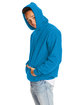 Hanes Adult 9.7 oz. Ultimate Cotton® 90/10 Pullover Hooded Sweatshirt TEAL ModelSide