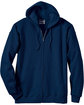 Hanes Adult Ultimate Cotton Full-Zip Hooded Sweatshirt navy FlatFront