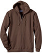 Hanes Adult Ultimate Cotton Full-Zip Hooded Sweatshirt dark chocolate FlatFront