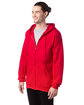 Hanes Adult Ultimate Cotton Full-Zip Hooded Sweatshirt deep red ModelQrt