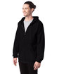 Hanes Adult Ultimate Cotton Full-Zip Hooded Sweatshirt black ModelQrt
