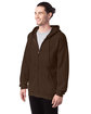 Hanes Adult Ultimate Cotton Full-Zip Hooded Sweatshirt dark chocolate ModelQrt