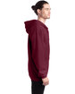 Hanes Adult Ultimate Cotton Full-Zip Hooded Sweatshirt maroon ModelSide