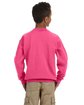 Gildan Youth Heavy Blend™ 8 oz., 50/50 Fleece Crew safety pink ModelBack