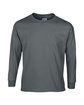 Gildan Adult Ultra Cotton® 6 oz. Long-Sleeve T-Shirt charcoal OFFront