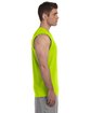 Gildan Adult Ultra Cotton® Sleeveless T-Shirt SAFETY GREEN ModelSide