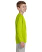 Gildan Youth Performance® Youth 5 oz. Long-Sleeve T-Shirt SAFETY GREEN ModelSide