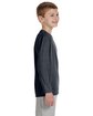 Gildan Youth Performance® Youth 5 oz. Long-Sleeve T-Shirt CHARCOAL ModelSide