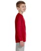 Gildan Youth Performance® Youth 5 oz. Long-Sleeve T-Shirt RED ModelSide