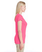Gildan Ladies' Performance® V-Neck Tech T-Shirt SAFETY PINK ModelSide