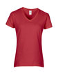 Gildan Ladies' Heavy Cotton™ V-Neck T-Shirt RED FlatFront
