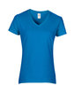 Gildan Ladies' Heavy Cotton™ V-Neck T-Shirt SAPPHIRE FlatFront