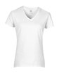 Gildan Ladies' Heavy Cotton™ V-Neck T-Shirt WHITE OFFront