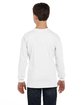 Gildan Youth Heavy Cotton™ Long-Sleeve T-Shirt WHITE ModelBack