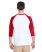 Gildan Adult Heavy Cotton™ 3/4-Raglan Sleeve T-Shirt white/ red ModelBack