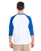 Gildan Adult Heavy Cotton™ 3/4-Raglan Sleeve T-Shirt white/ royal ModelBack