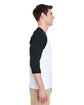 Gildan Adult Heavy Cotton™ 3/4-Raglan Sleeve T-Shirt white/ black ModelSide