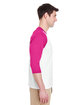 Gildan Adult Heavy Cotton™ 3/4-Raglan Sleeve T-Shirt WHITE/ HELICONIA ModelSide