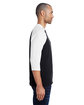 Gildan Adult Heavy Cotton™ 3/4-Raglan Sleeve T-Shirt BLACK/ WHITE ModelSide