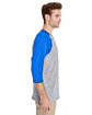 Gildan Adult Heavy Cotton™ 3/4-Raglan Sleeve T-Shirt sport gry/ royal ModelSide