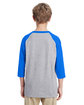 Gildan Youth Heavy Cotton Three-Quarter Raglan Sleeve T-Shirt sport gry/ royal ModelBack