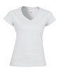 Gildan Ladies' SoftStyle® Fitted V-Neck T-Shirt white OFFront