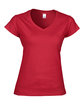 Gildan Ladies' SoftStyle® Fitted V-Neck T-Shirt cherry red OFFront