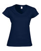 Gildan Ladies' SoftStyle® Fitted V-Neck T-Shirt navy OFFront