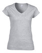 Gildan Ladies' SoftStyle® Fitted V-Neck T-Shirt rs sport grey OFFront