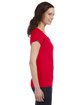 Gildan Ladies' SoftStyle®  Fitted V-Neck T-Shirt CHERRY RED ModelSide