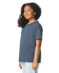 Gildan Youth Softstyle CVC T-Shirt pitch black mist ModelSide