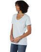 ComfortWash by Hanes Ladies' V-Neck T-Shirt SOOTHING BLUE ModelQrt