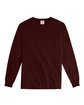 ComfortWash by Hanes Unisex Garment-Dyed Long-Sleeve T-Shirt MAROON OFFront