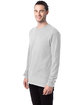 ComfortWash by Hanes Unisex Garment-Dyed Long-Sleeve T-Shirt WHITE ModelQrt