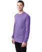 ComfortWash by Hanes Unisex Garment-Dyed Long-Sleeve T-Shirt LAVENDER ModelQrt