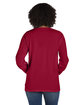 ComfortWash by Hanes Unisex Garment-Dyed Long-Sleeve T-Shirt with Pocket crimson fall ModelBack