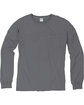 ComfortWash by Hanes Unisex Garment-Dyed Long-Sleeve T-Shirt with Pocket concrete FlatFront