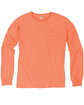 ComfortWash by Hanes Unisex Garment-Dyed Long-Sleeve T-Shirt with Pocket HORIZON ORANGE FlatFront