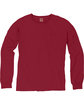 ComfortWash by Hanes Unisex Garment-Dyed Long-Sleeve T-Shirt with Pocket CRIMSON FALL FlatFront