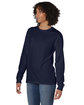 ComfortWash by Hanes Unisex Garment-Dyed Long-Sleeve T-Shirt with Pocket navy ModelQrt