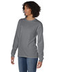 ComfortWash by Hanes Unisex Garment-Dyed Long-Sleeve T-Shirt with Pocket CONCRETE ModelQrt