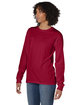 ComfortWash by Hanes Unisex Garment-Dyed Long-Sleeve T-Shirt with Pocket CRIMSON FALL ModelQrt