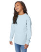 ComfortWash by Hanes Youth Crew Long-Sleeve T-Shirt soothing blue ModelQrt