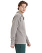 ComfortWash by Hanes Unisex Garment Dye Polo Collar Sweatshirt concrete gray ModelSide